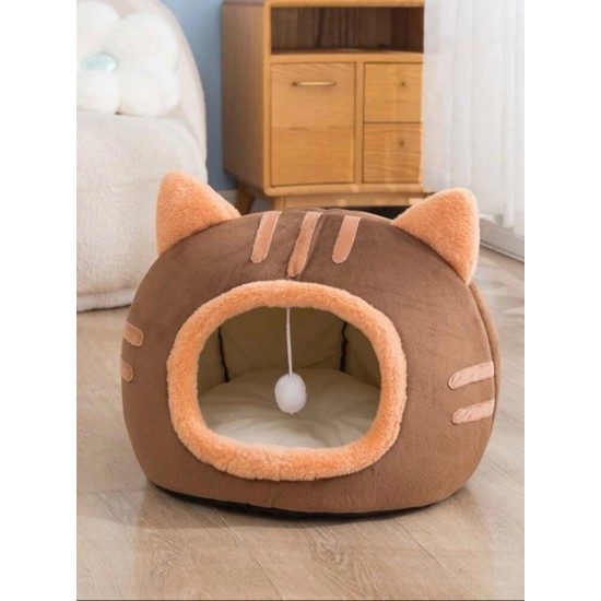 Brown cat house L