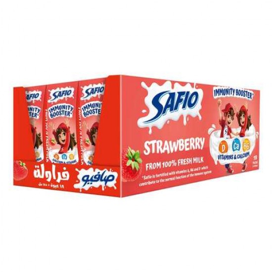 Safio UHT Strawberry Milk 185mlx18