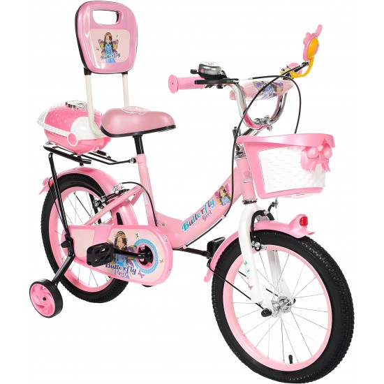 Freestyle Kids Bike for Girls with Dual Seats, Basket, and Training Wheels