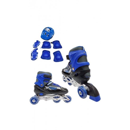 Children's Skates Roller, Adjustable Inline Skates with Flashing Light Up Wheel for Boys Girls And Beginners Rollerblades (With Protective Gear)