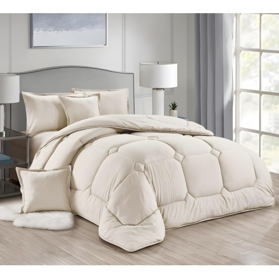  Revitalize Your Space Reversible Polyester Comforter Sets for Every Mood Single and Double Bed Sizes (Off White, 6-Pcs Double Bed Set)