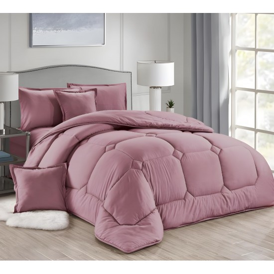  Revitalize Your Space Reversible Polyester Comforter Sets for Every Mood Single and Double Bed Sizes (Pink, 6-Pcs Double Bed Set)