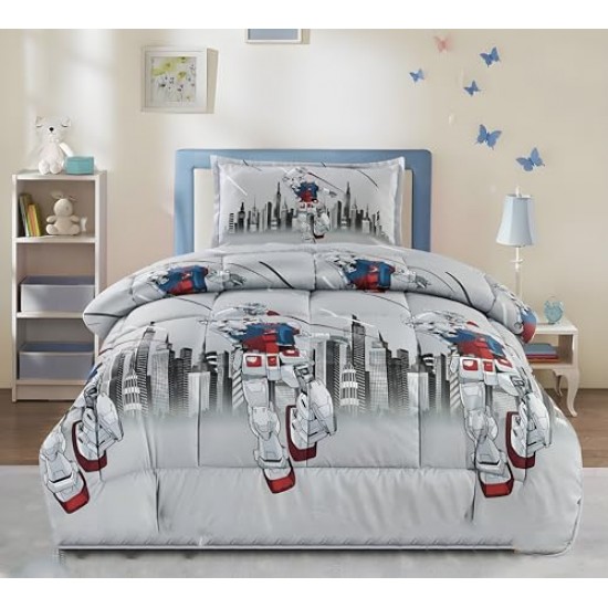  (ارفع مستوى غرف نوم الأطفال من خلال طقم لحاف مكون من 3 قطع مطبوع عليه رسوم كارتونية قابلة للعكس) (BKJH-08)