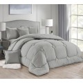  Revitalize Your Space Reversible Polyester Comforter Sets for Every Mood Single and Double Bed Sizes (Grey, 6-Pcs Double Bed Set)