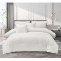 Indulge in Luxury: Available Engraved Puff Comforter Sets Double Bed for Ultimate Comfort Use In Two Sides (White, 6-Pcs Double Set)