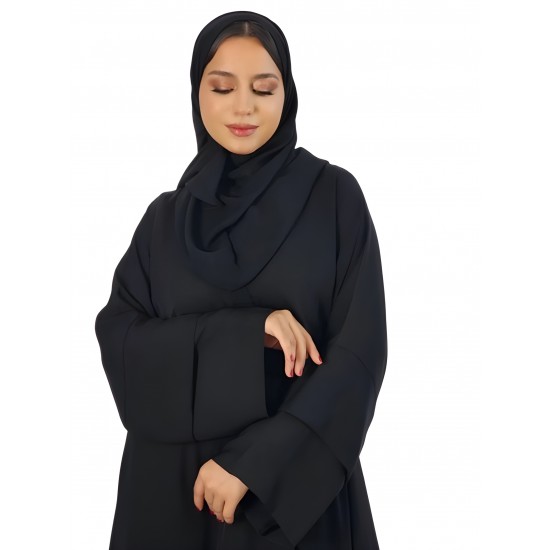 Elegance Redefined: Plain Full Cloche Abaya for Timeless Style (Size 55)