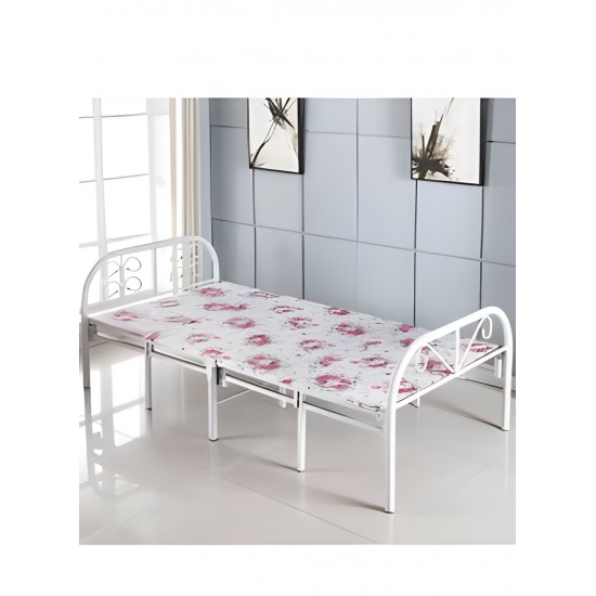 SmartSpace Folding Bed: Single Size, Sturdy Metal Frame with 15 Legs, and Wooden Top Bed - A Perfect Blend of Comfort and Convenience