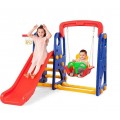 3-in-1 Junior Playset: Climber, Slide, Swing, Basketball Hoop - All in One