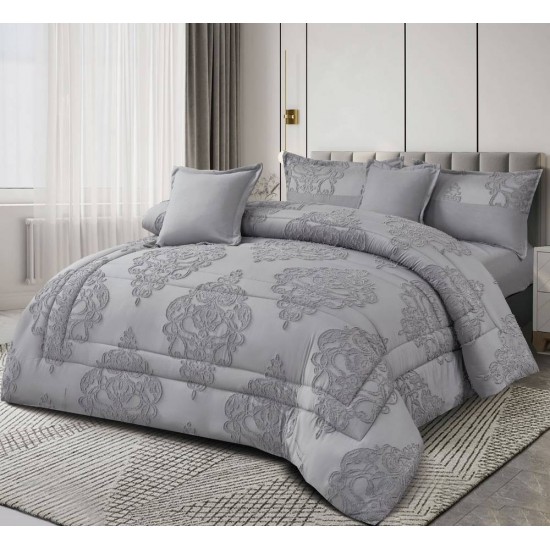 Versatile Comfort All Year Round: 6-Piece Four Season Comforter Set for King Size Double Bed with Reversible Washable Material