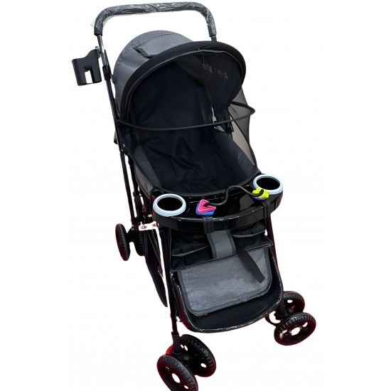 Compact Newborn Baby Stroller Easy Fold Design Canopy Swivel Wheels