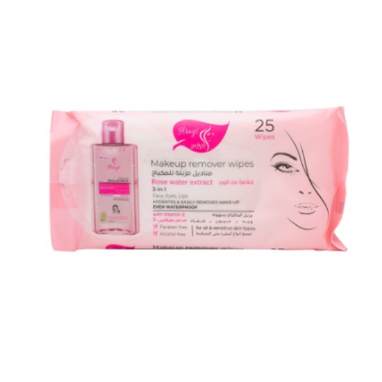 Al Arayes Rose makeup remover wipes 25 wipes