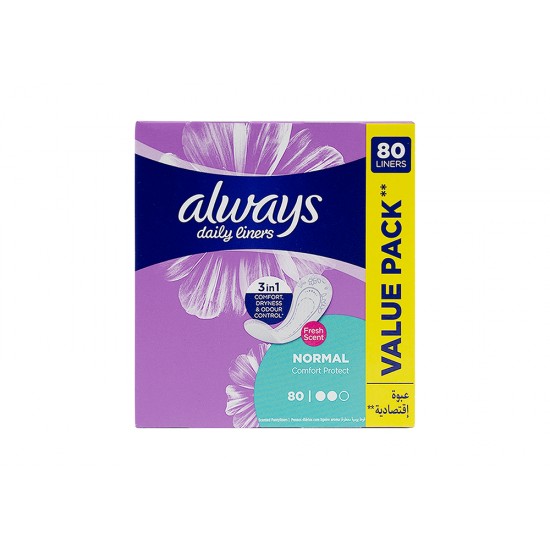 Always Daily Liners Normal Refreshing Perfume 80 Pieces 2564