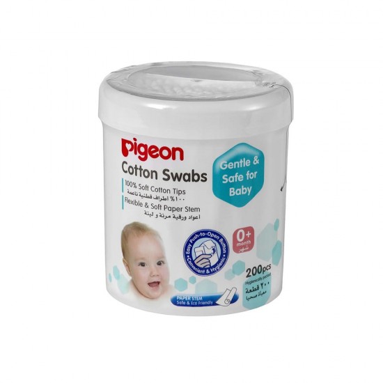 Pigeon cotton buds 200 pieces +0 from birth