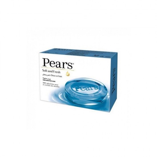 Pears Soft and Refreshing Soap with Mint Extract, Blue, 125 gm