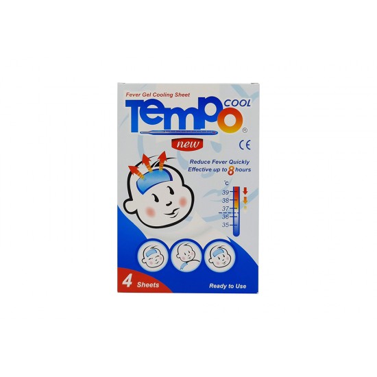 Tempo Cool Antipyretic Gel Compresses 4 Pieces 0281