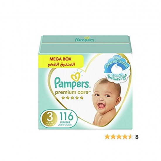 Pampers Diapers No. 3 Premium Care, 116 boxes