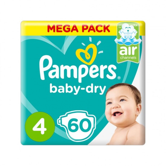 Pampers Diapers No. 4 Large, 60 Pieces