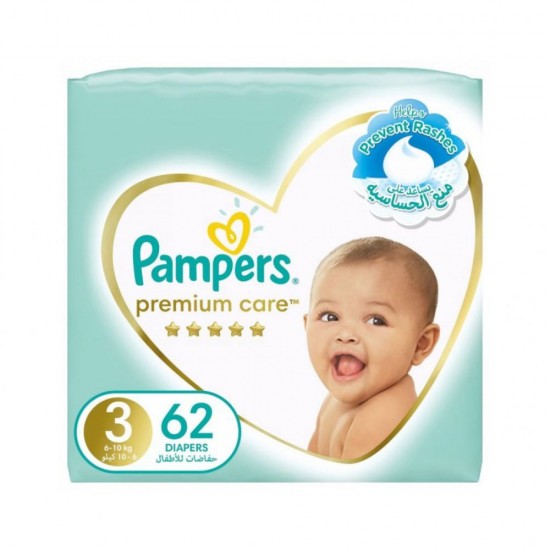 Pampers No. 3 Premium Care Diapers, 62 pieces