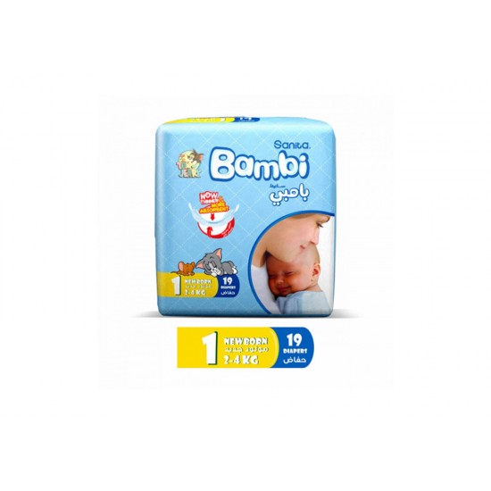 Bambi Diapers No. 1 for newborns, 19 pieces