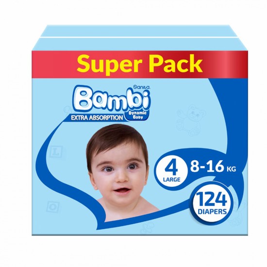 Bambi Diapers No. 4 Super, 62 pieces, box