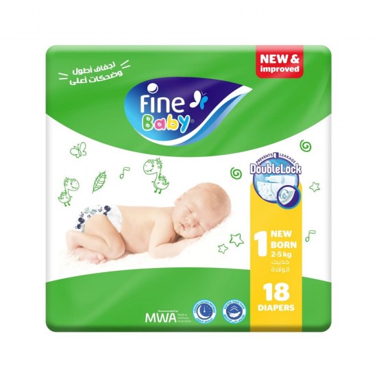 Fine Baby Diapers No. 1 Newborn, 18 pieces