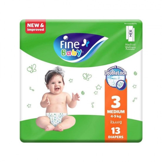 Fine Baby Diapers No. 3 Medium, 13 pieces