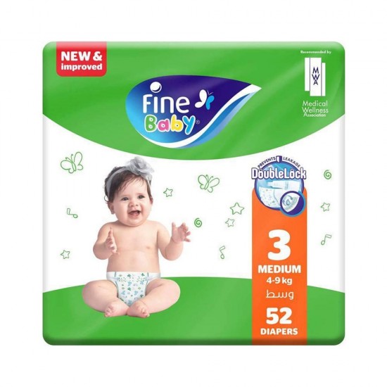 Fine Baby Diapers No. 3, Medium, 52 pieces