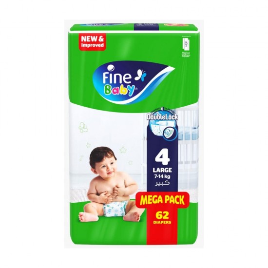 Fine Baby Diapers No. 4 Large, 62 pieces