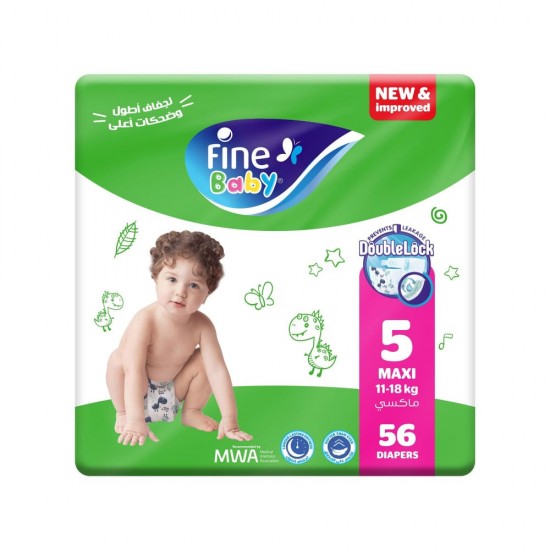 Fine Baby Diapers No. 5 Extra Large, 56 pieces