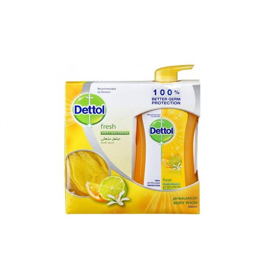 Dettol Refreshing Shower Gel with Loofah 500ml