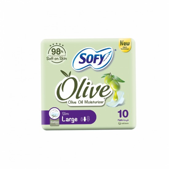 Sofy women\'s sanitary pads with olive oil, large, 10 pieces, 51412