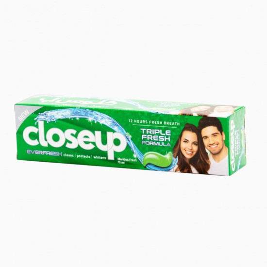 Closeup green menthol toothpaste 75 ml