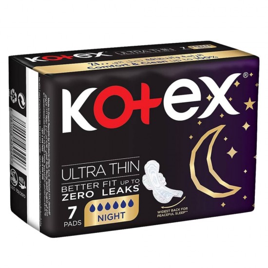 Kotex Women\'s Sanitary Napkins, Night, Pack of 7 Pads