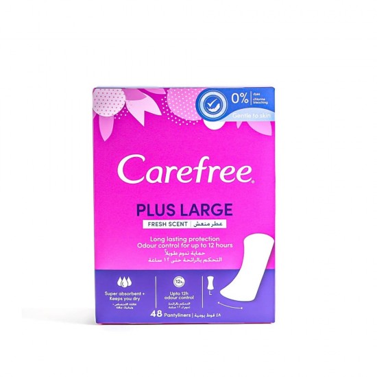 Carefree Women\'s Daily Sanitary Napkins Plus Refreshing Perfume, Pack of 48 Pads