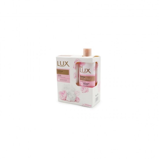 Lux soft rose shower gel with loofah 250 ml