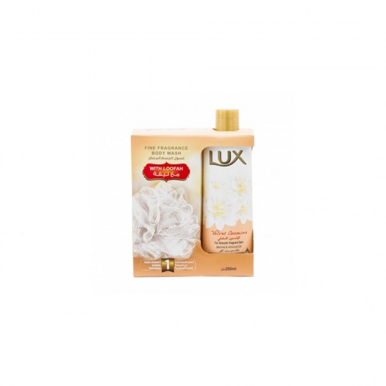 Lux velvet jasmine shower gel with loofah 250 ml