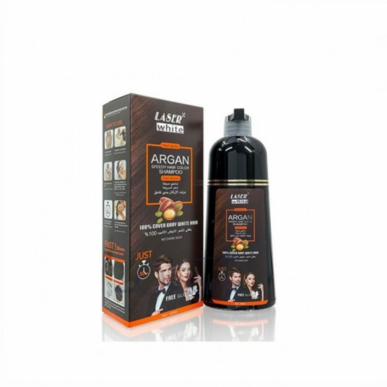 Laser White hair dye shampoo dark brown 420 ml