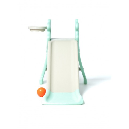 Foldable Tiger Slide With Basketball ,Turquoise