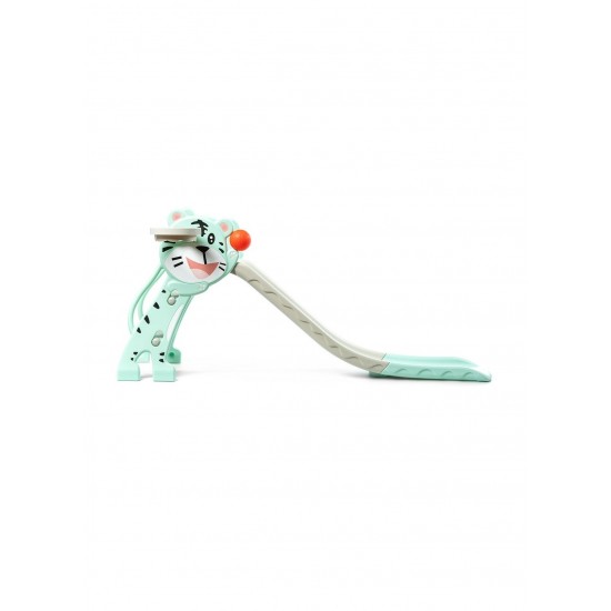 Foldable Tiger Slide With Basketball ,Turquoise