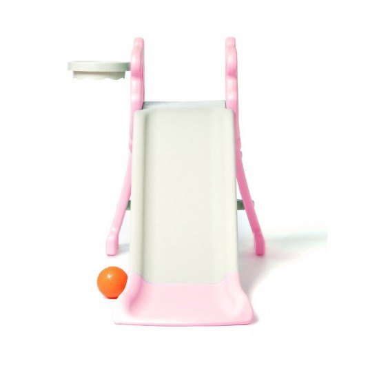 Foldable Tiger Slide With Basketball ,Pink