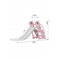 Foldable Turtle Slide with basket ball, 139*68*31 cm, pink