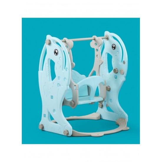 Dolphin 3-In-1 Slide With Swing And Basketball