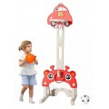 4*1 Multifunctional Car-Shape Basketball Set Combines Basketball Game, Football Game ,Music  and Ring Toss Game ,Red