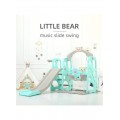 Little  Bear Slide with a Swing +Basketball  3*1,Turquoise