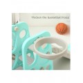 Little  Bear Slide with a Swing +Basketball  3*1,Turquoise