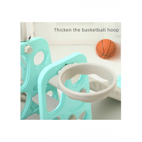 Little  Bear Slide with a Swing +Basketball  3*1,Turquoise