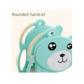 Foldable Bear Slide With Basketball ,Turquoise