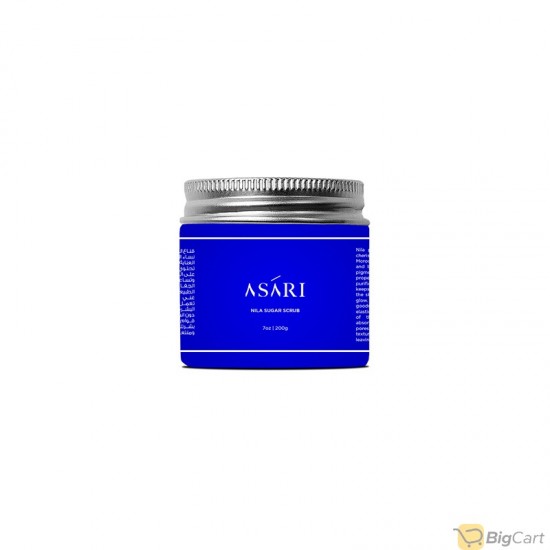 Asari Blue Nila Sugar Scrub 200g Face Mask Moisturising Skin Care Scrub with Skin Brightening Properties Reduces Brown Spots Cleaning Crème Powder Skin Revitalization Ideal for Dry and Wet Skin