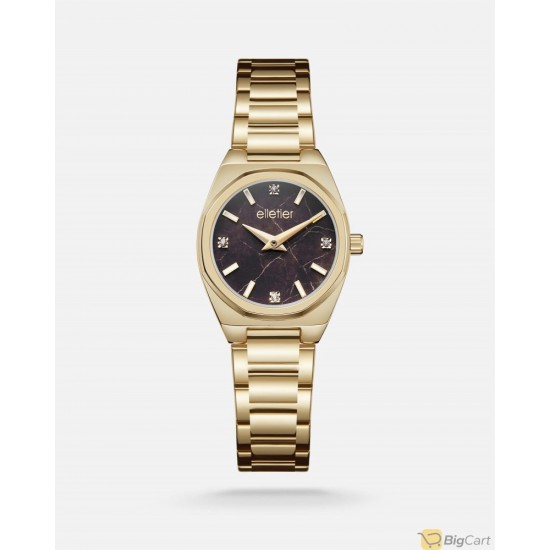 Eltier watch for women, of steel, golden color