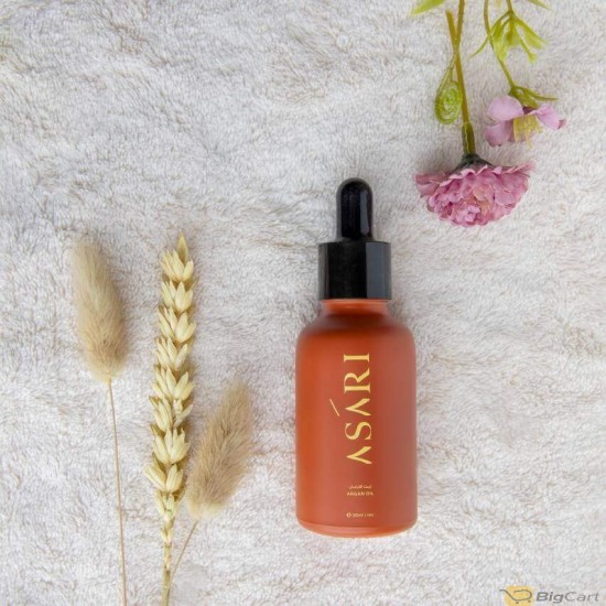 Asari pure organic argan oil is extracted from argan trees - It significantly hydrates and moisturizes your hair skin and nails - 30ML